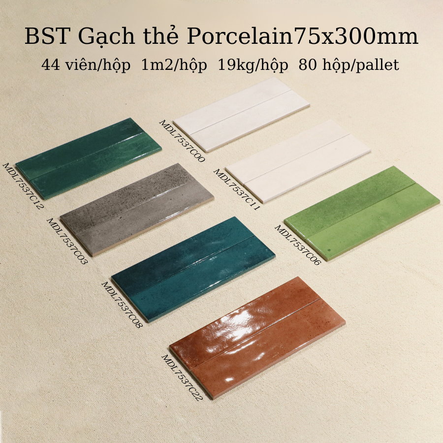 Gạch ốp lát Eco MDL7537C00, Mosaic, 75*300 hiện đại